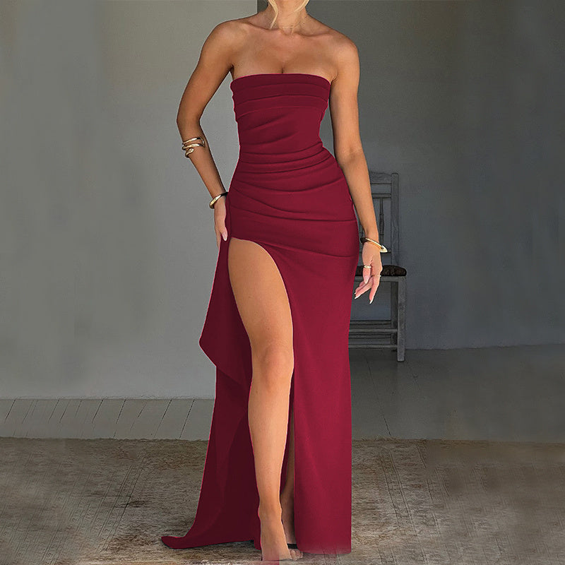 Lauren | Strapless Split Long Dress